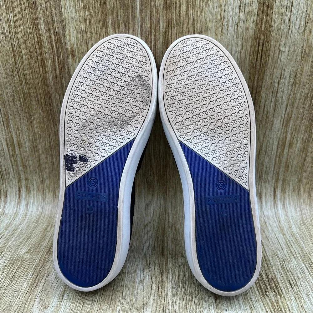 Rothy's The‎ Original Women's Size 9.5 Black Blue Knit Slip On Casual Shoes